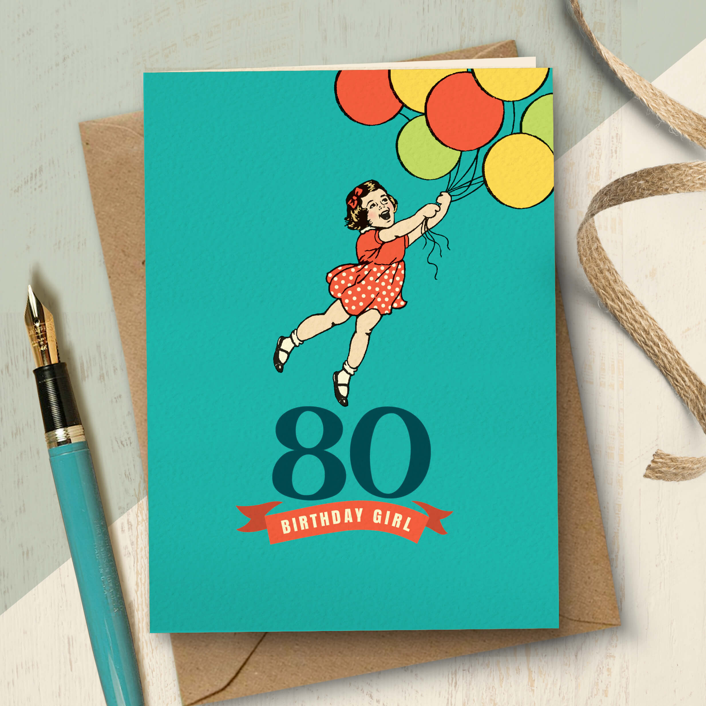 80th Milestone Birthday Girl Card – The Typecast Gallery