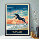 Pointer Or Viszla Limited Edition Seaside Print - A Dog Lover’s Gift.