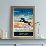 Pointer Or Viszla Limited Edition Seaside Print - A Dog Lover’s Gift.