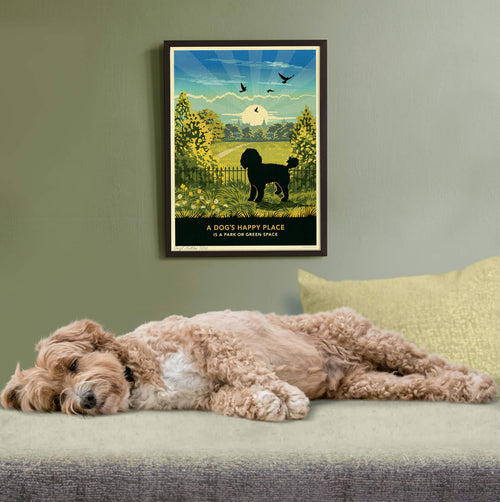 Cockapoo In A Summer Park - A Limited Edition Dog Print.