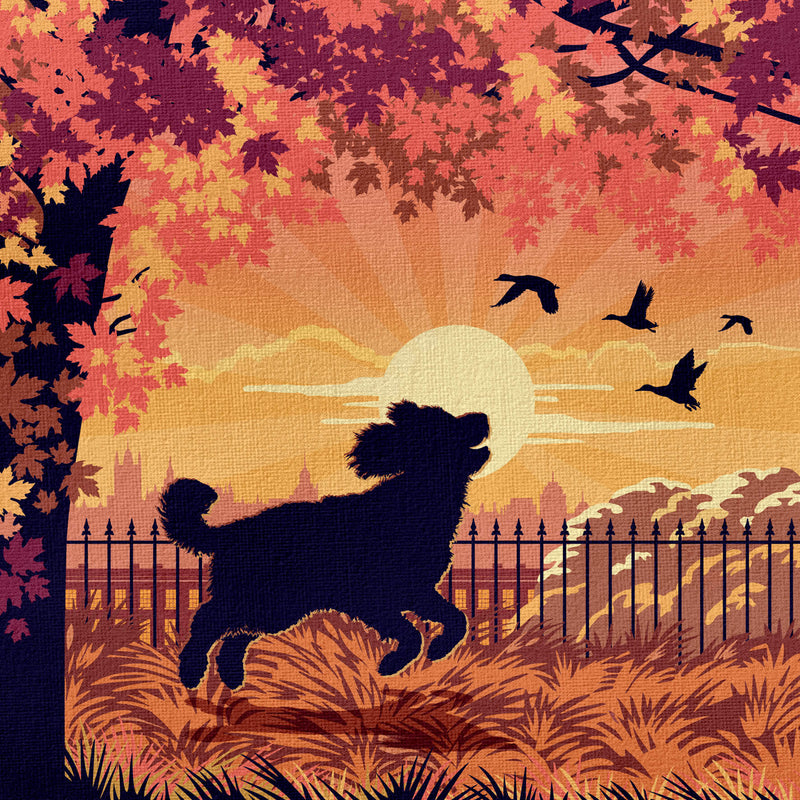 Cockapoo In An Autumn Park - A Limited Edition Dog Print