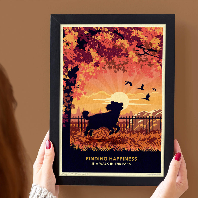 Cockapoo In An Autumn Park - A Limited Edition Dog Print