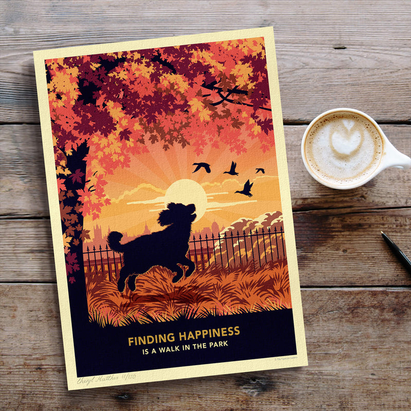 Cockapoo In An Autumn Park - A Limited Edition Dog Print