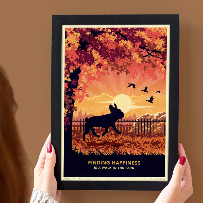 French Bulldog In An Autumn Park - A Limited Edition Dog Print