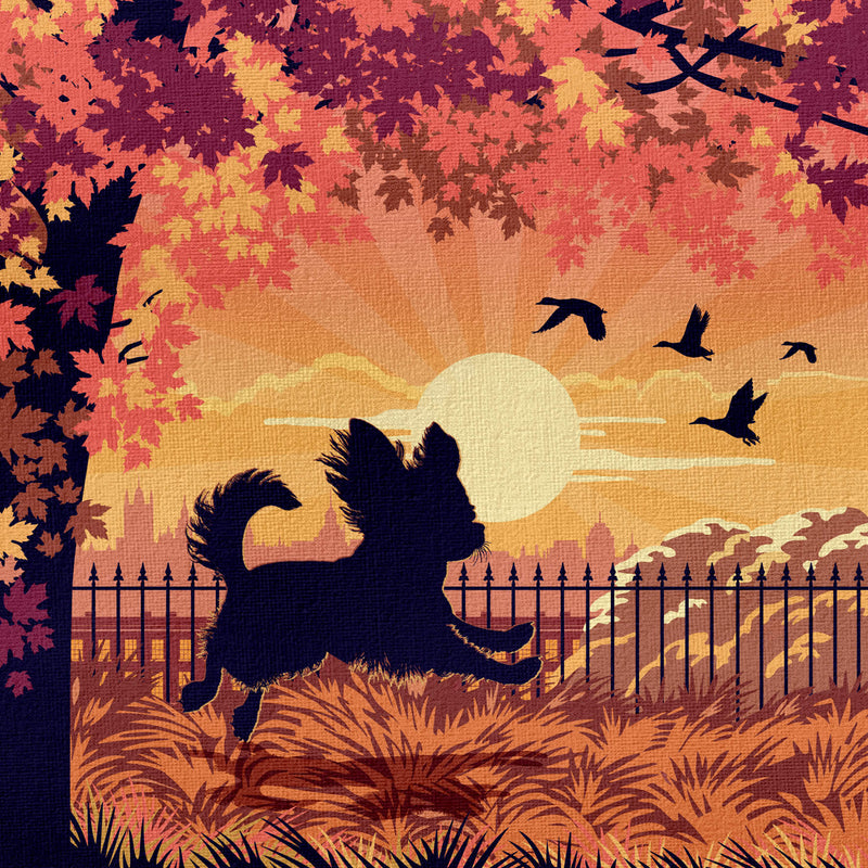 Longhaired Chihuahua In An Autumn Park - A Limited Edition Dog Print