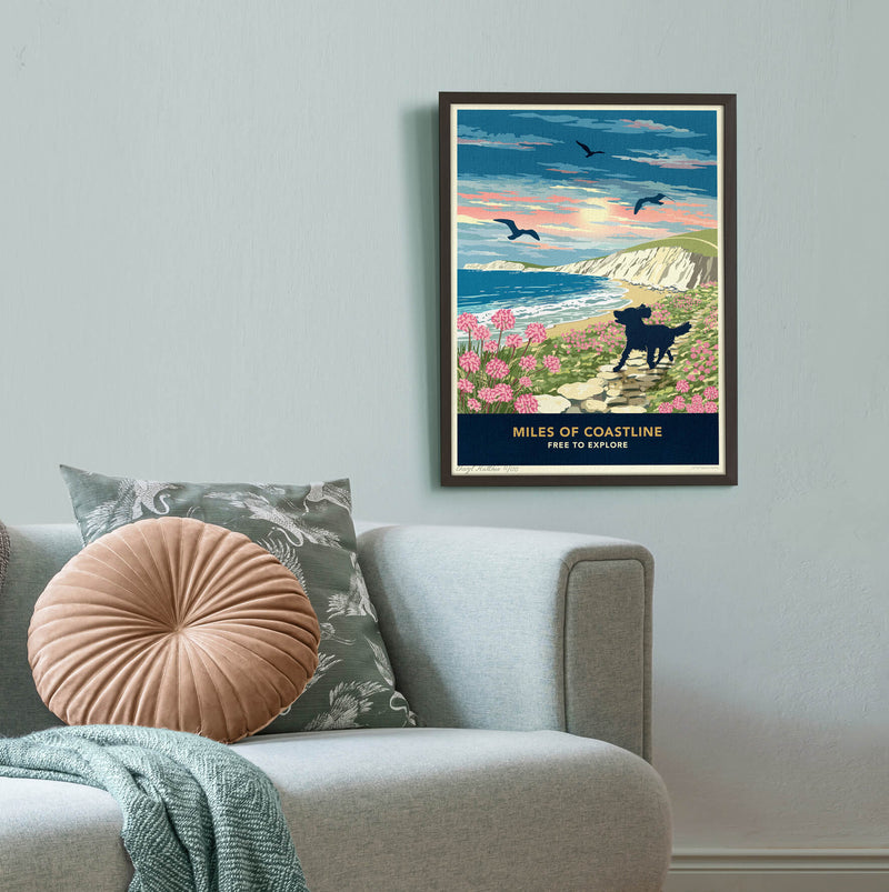 Spaniel Limited Edition Coastal Path Print - A Dog Lover’s Gift.