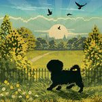 Shih Tzu or Maltese In A Summer Park - A Limited Edition Dog Print.