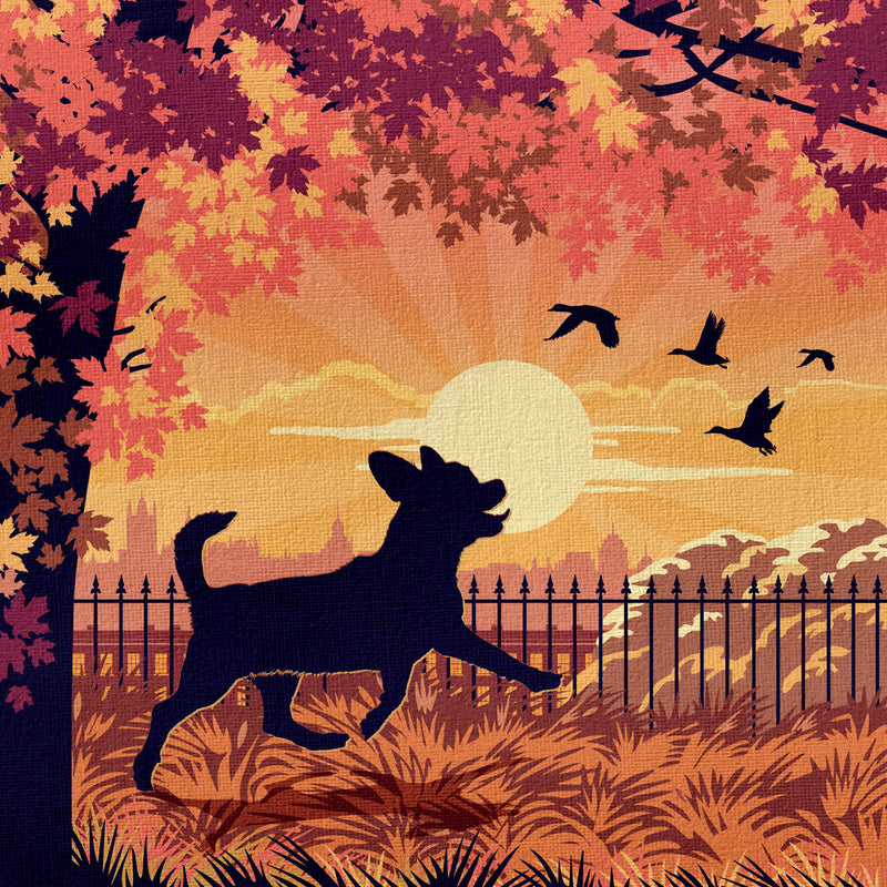 Shorthaired Chihuahua In An Autumn Park - A Limited Edition Dog Print