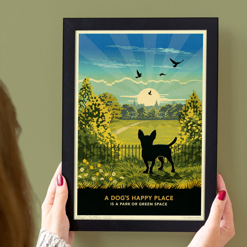 Shorthaired Chihuahua In A Summer Park - A Limited Edition Dog Print.