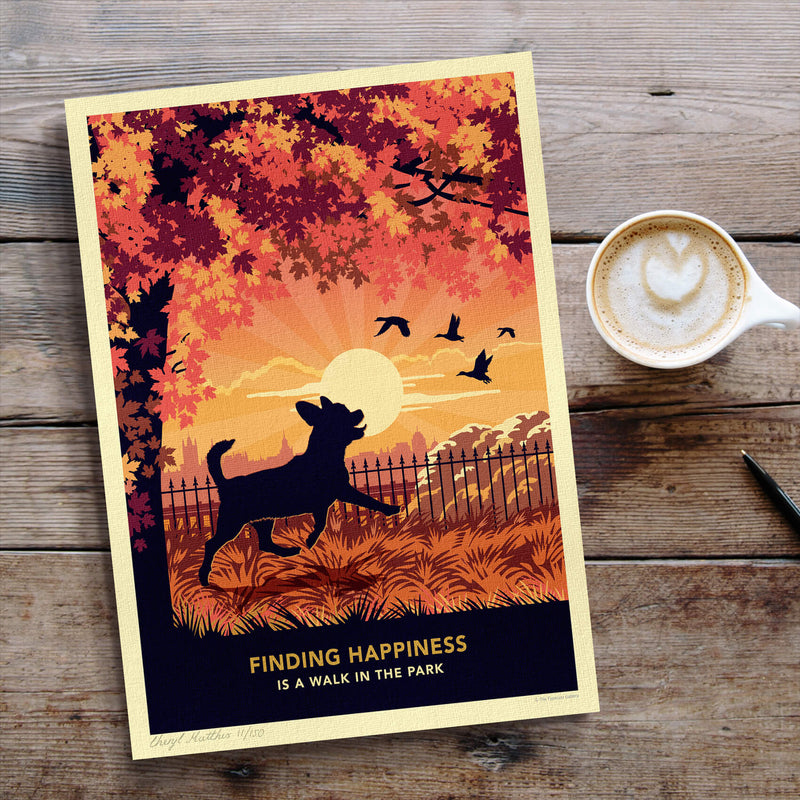 Shorthaired Chihuahua In An Autumn Park - A Limited Edition Dog Print