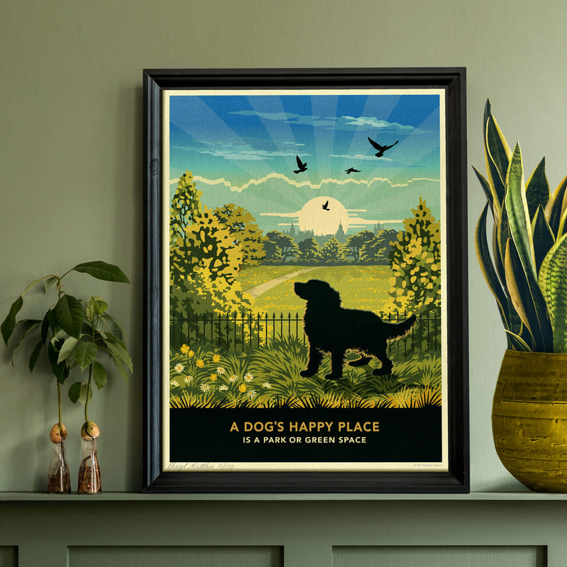 Cocker Spaniel In A Summer Park - A Limited Edition Dog Print.