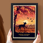 Whippet or Greyhound In An Autumn Park - A Limited Edition Dog Print