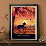 Whippet or Greyhound In An Autumn Park - A Limited Edition Dog Print