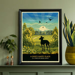 Whippet Or Greyhound In A Summer Park  - A Limited Edition Dog Print.