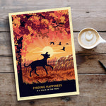 Whippet or Greyhound In An Autumn Park - A Limited Edition Dog Print