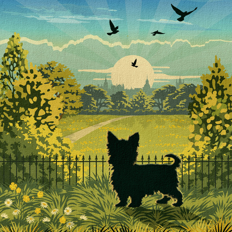 Yorkshire Terrier In A Summer Park  - A Limited Edition Dog Print.